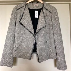 Black and White Boucle Blazer